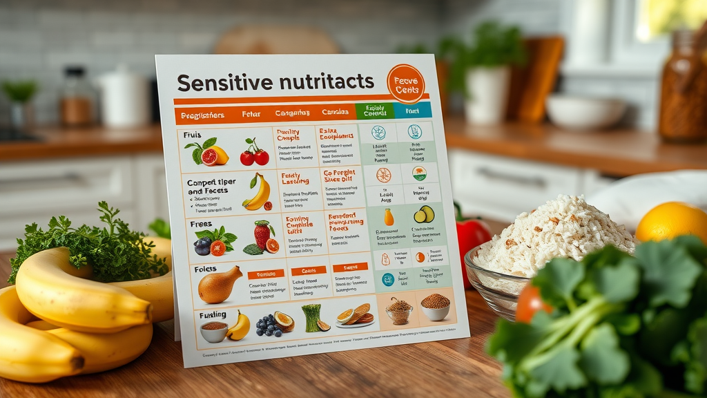 nutritional chart for sensitive stomachs