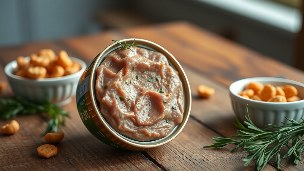 open farm pate wet canned cat food displayed elegantly