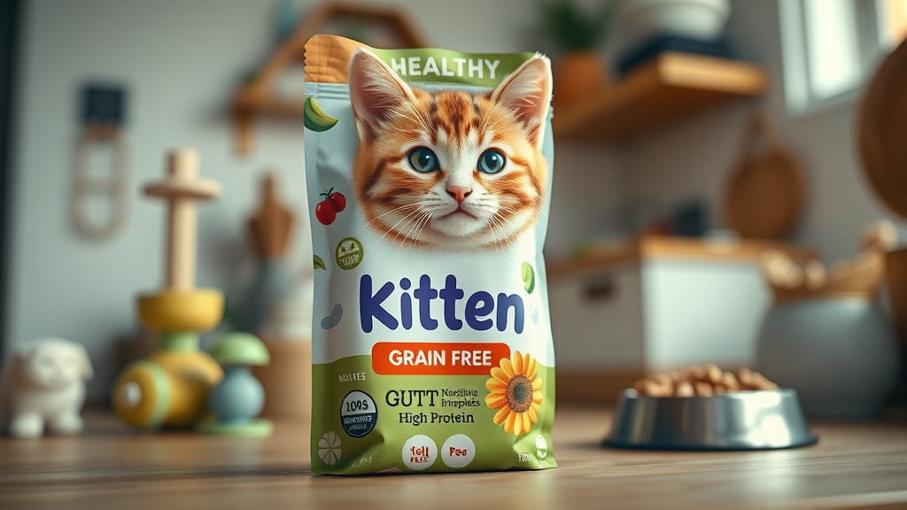 healthy grain-free kitten wet food packaging