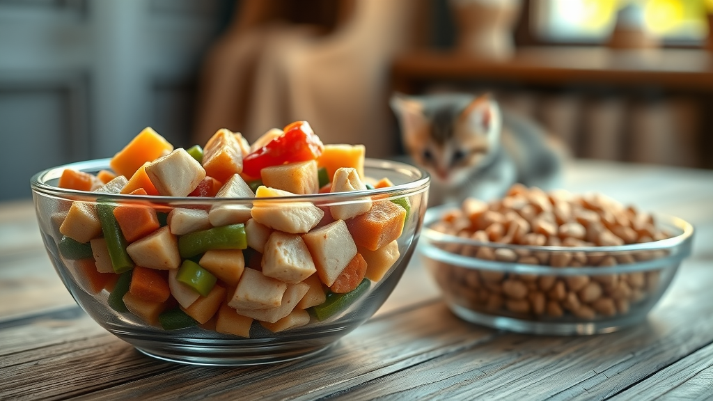 comparison of wet and dry cat food