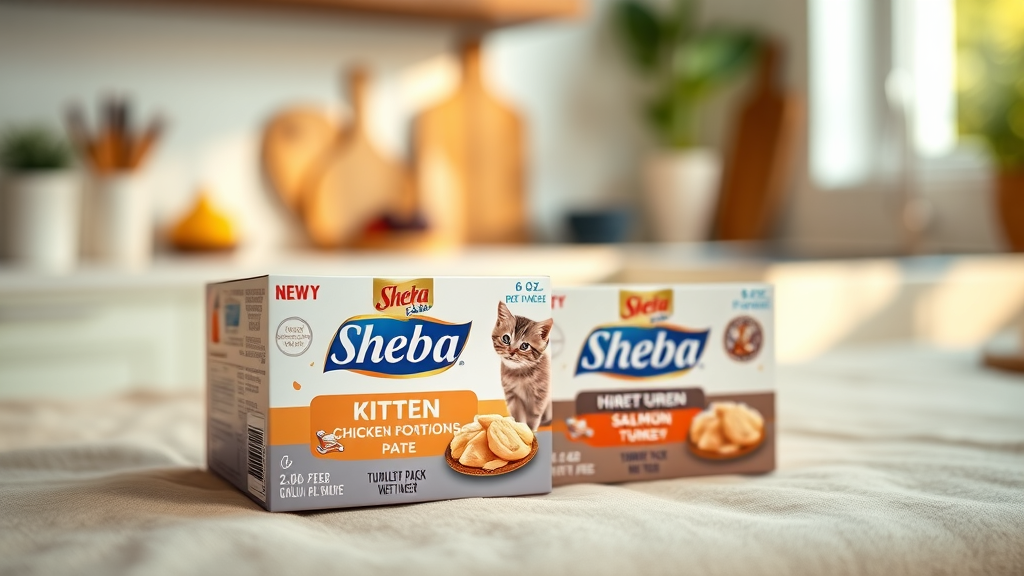 sheba perfect portions kitten chicken, salmon & turkey variety pack pate wet cat food, 2.6-oz twin-pack trays, case of 24 slide 7 of 9