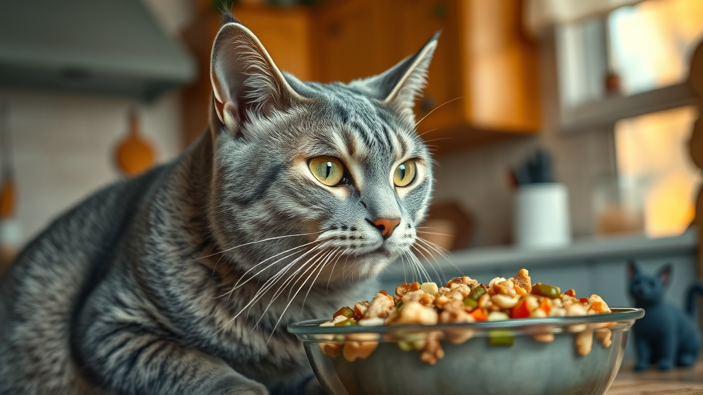 senior cat enjoying a nutritious meal
