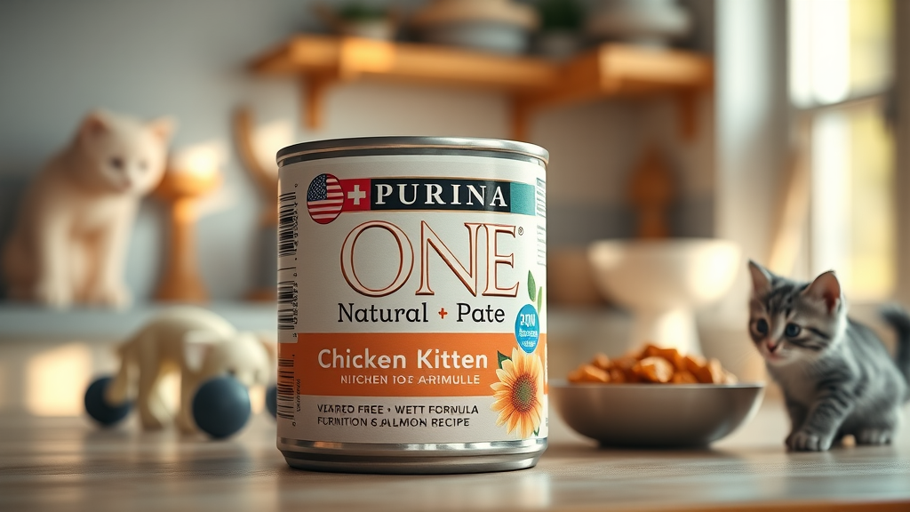 purina one grain-free natural pate healthy kitten chicken & salmon recipe wet kitten food, 3-oz can, case of 24 slide 1 of 1