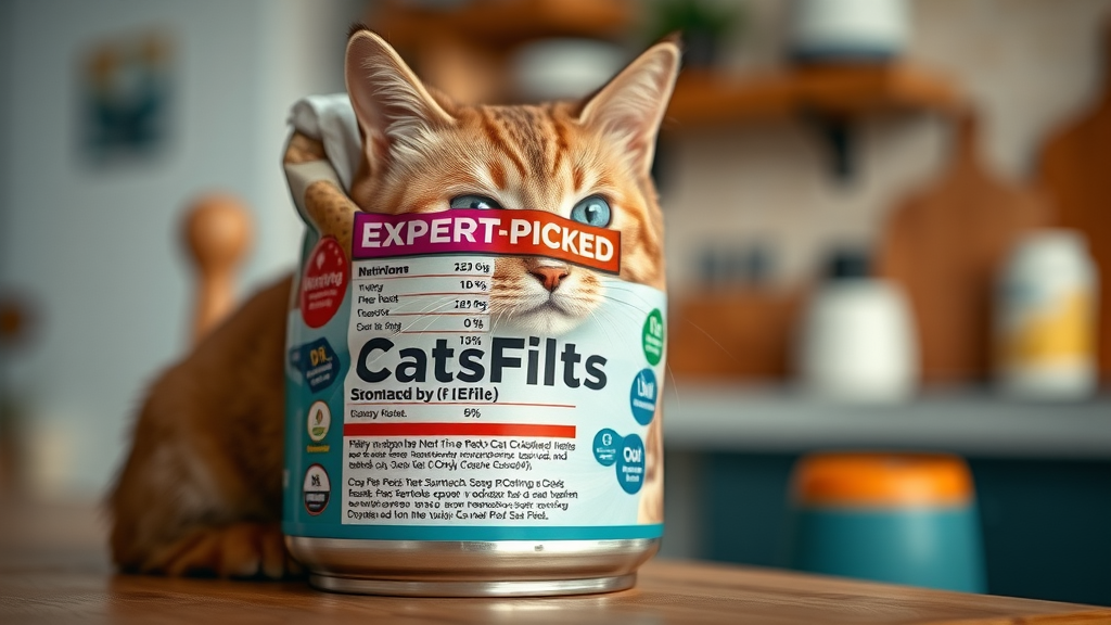 close-up of a nutritional label on a cat food package