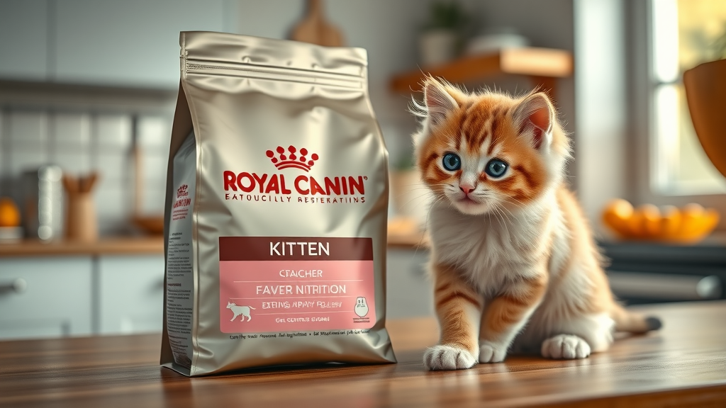 luxury packaging of royal canin, featuring a kitten